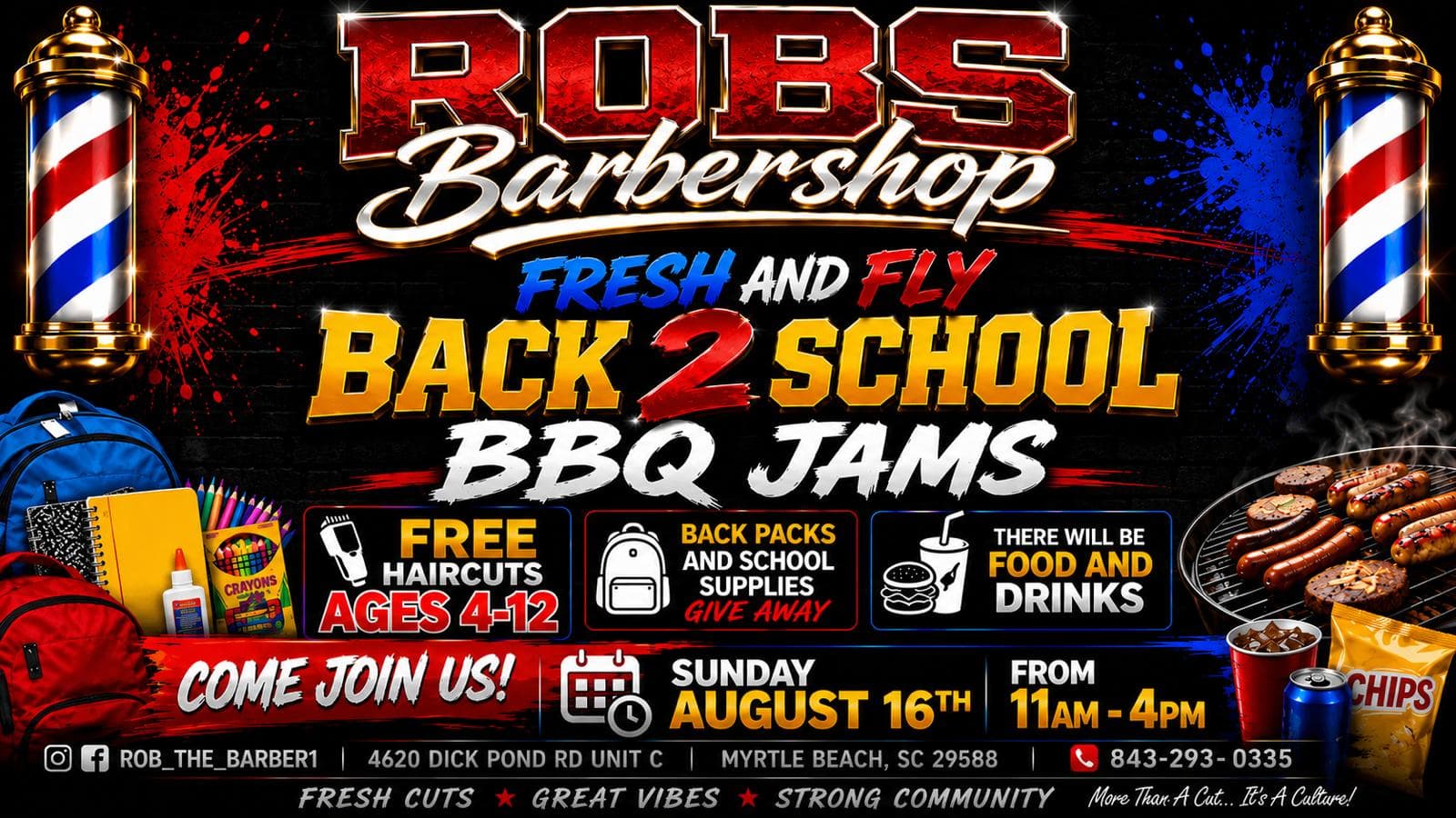 English Back 2 School BBQ Jam flyer