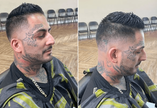 Rob's Barbershop client and haircut 2
